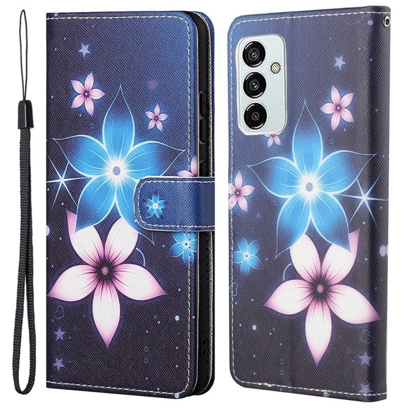 Capa Folio Para Samsung Galaxy M23 5G Flores Lunares