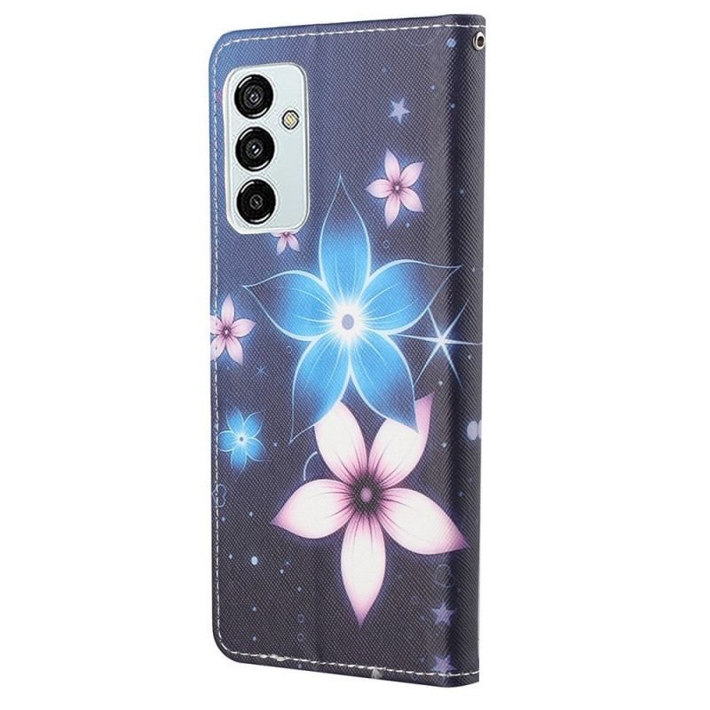 Capa Folio Para Samsung Galaxy M23 5G Flores Lunares