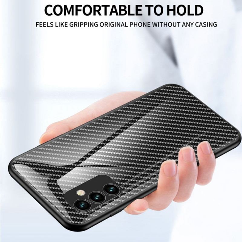 Capa Para Samsung Galaxy M23 5G Vidro Temperado De Fibra De Carbono