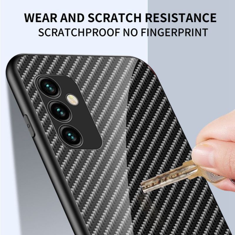 Capa Para Samsung Galaxy M23 5G Vidro Temperado De Fibra De Carbono