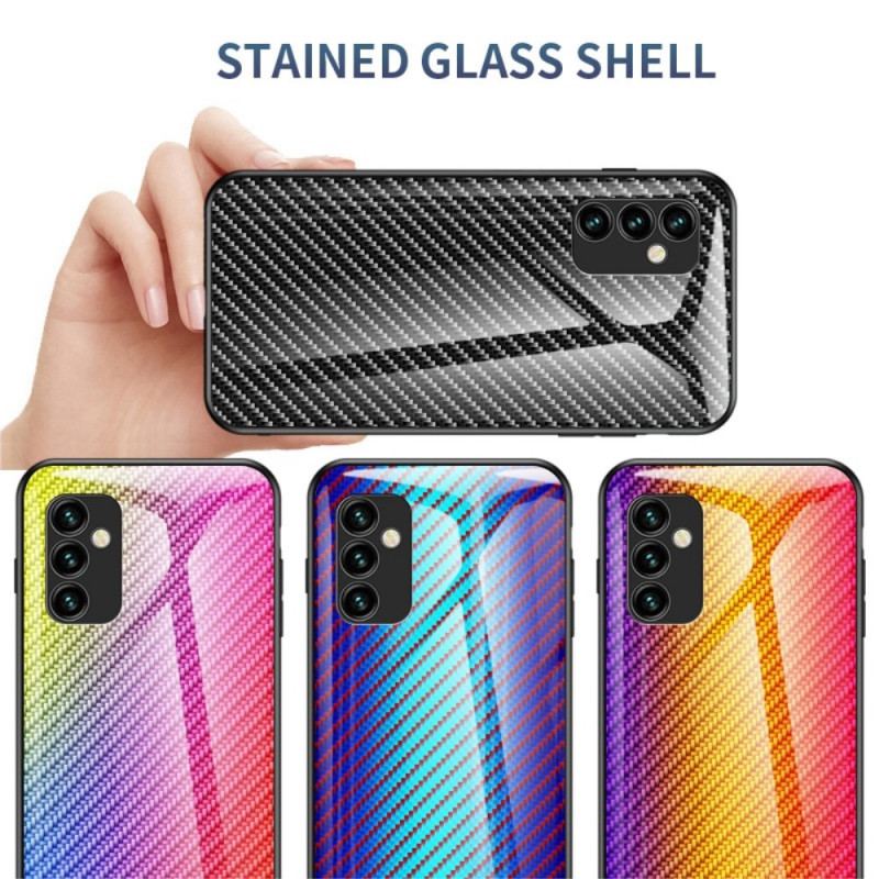 Capa Para Samsung Galaxy M23 5G Vidro Temperado De Fibra De Carbono