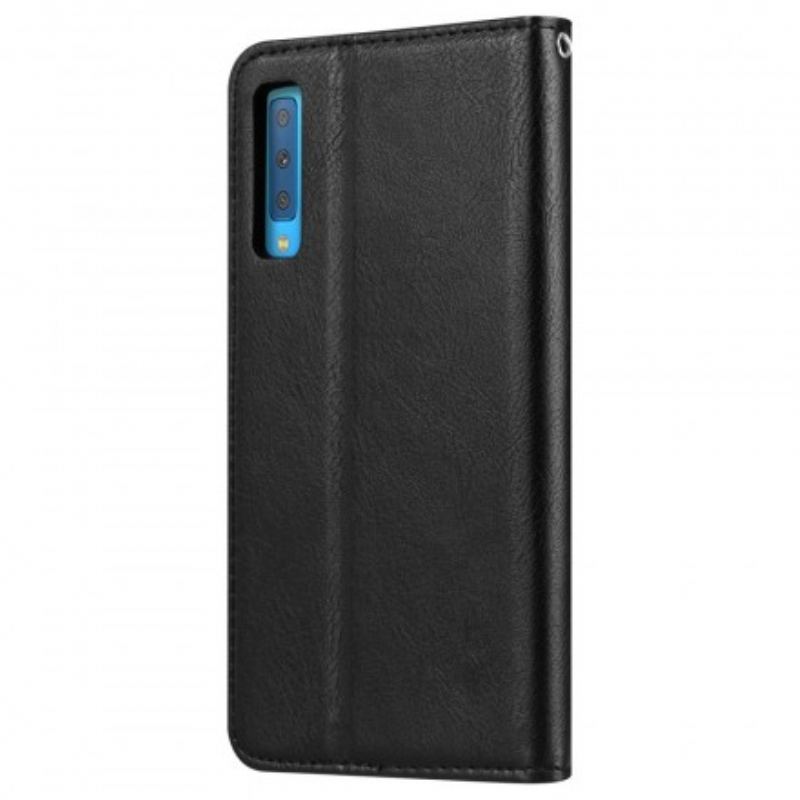 Capa De Celular Para Samsung Galaxy A70 Flip Titular De Cartão De Couro Sintético