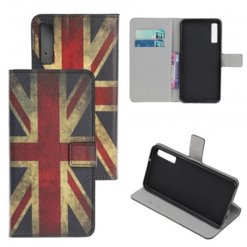 Capa De Couro Para Samsung Galaxy A70 Bandeira Da Inglaterra