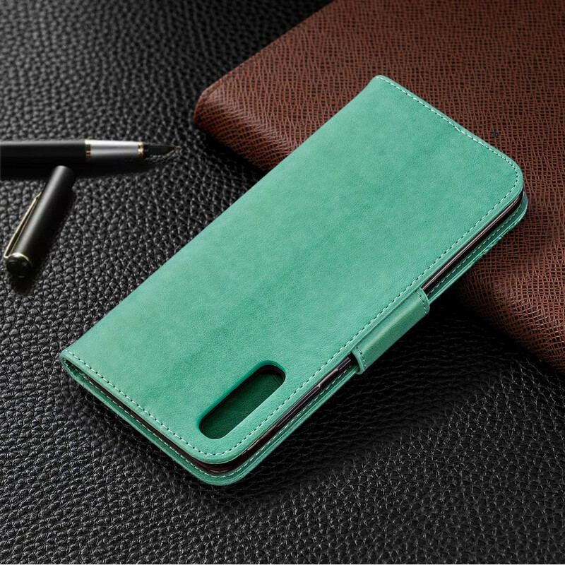 Capa De Couro Para Samsung Galaxy A70 Borboletas Voando Com Cordão