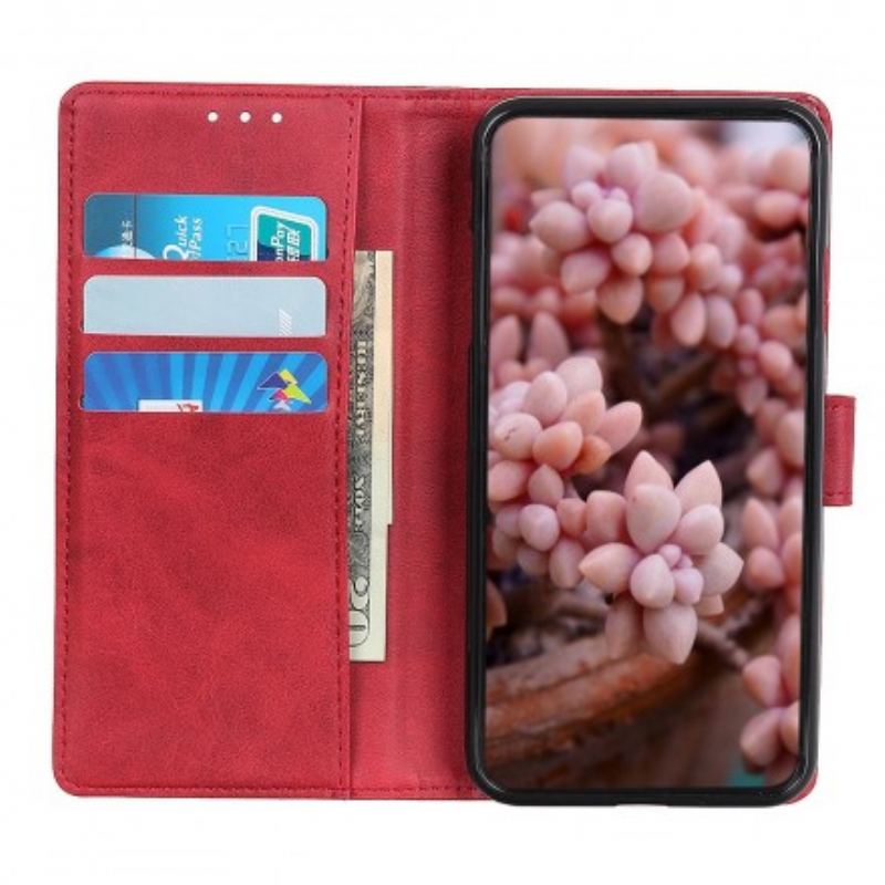 Capa De Couro Para Samsung Galaxy A70 Efeito De Couro Fosco Retrô