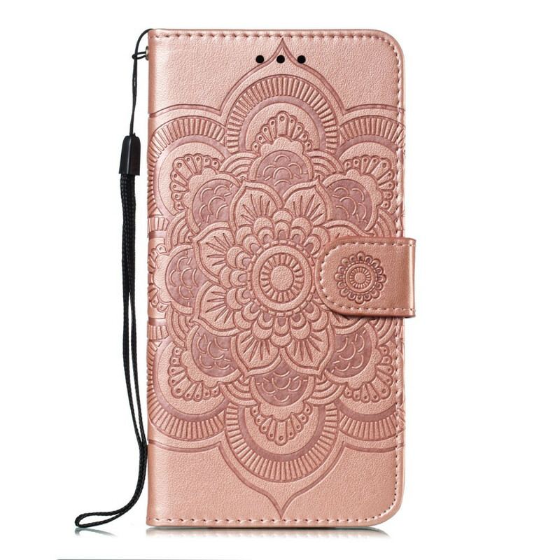 Capa De Couro Para Samsung Galaxy A70 Mandala Completa