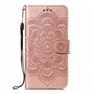 Capa De Couro Para Samsung Galaxy A70 Mandala Completa