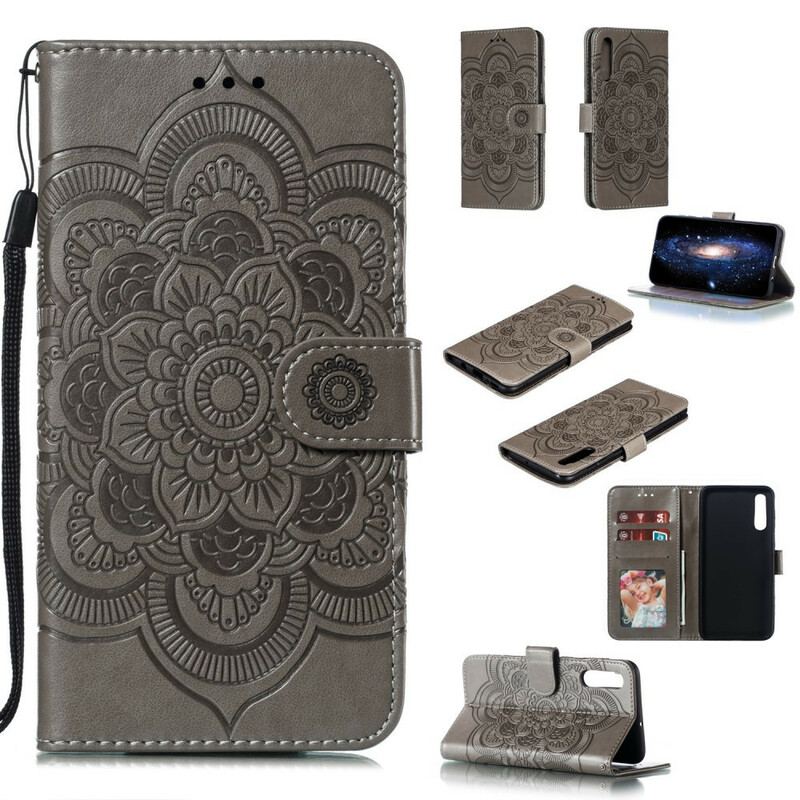 Capa De Couro Para Samsung Galaxy A70 Mandala Completa