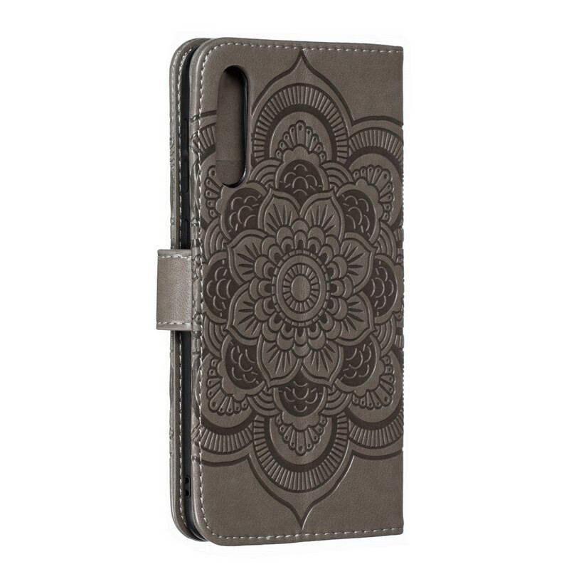 Capa De Couro Para Samsung Galaxy A70 Mandala Completa