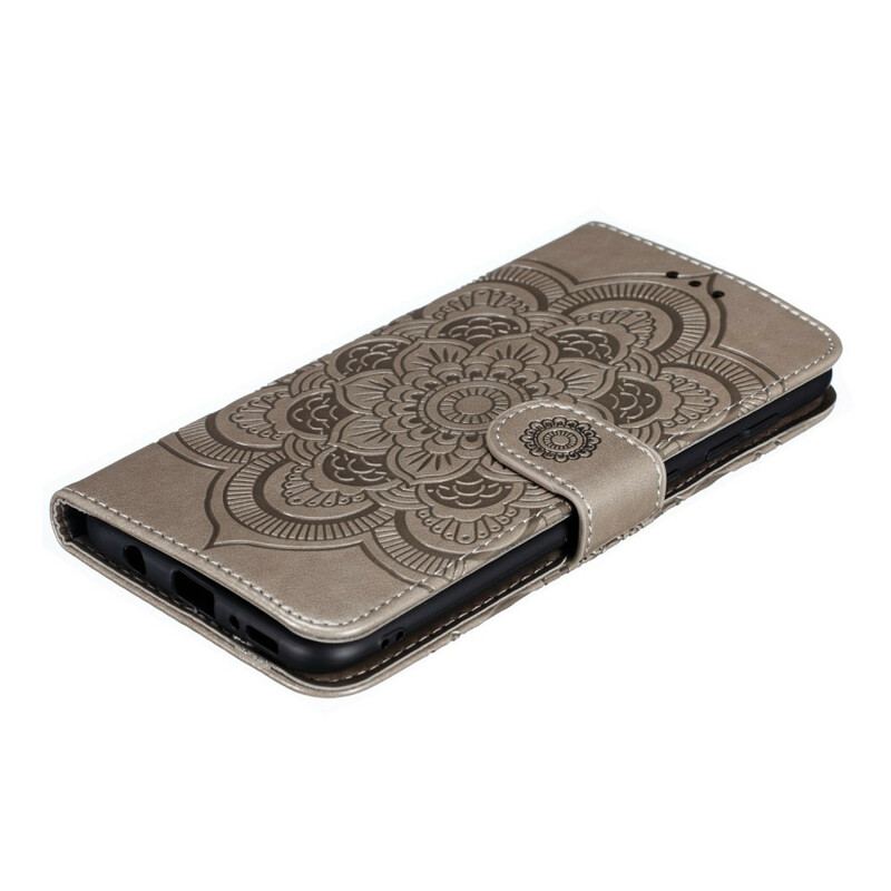 Capa De Couro Para Samsung Galaxy A70 Mandala Completa