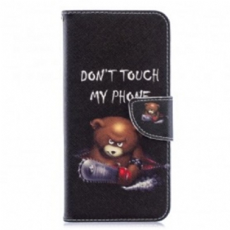 Capa De Couro Para Samsung Galaxy A70 Urso Perigoso