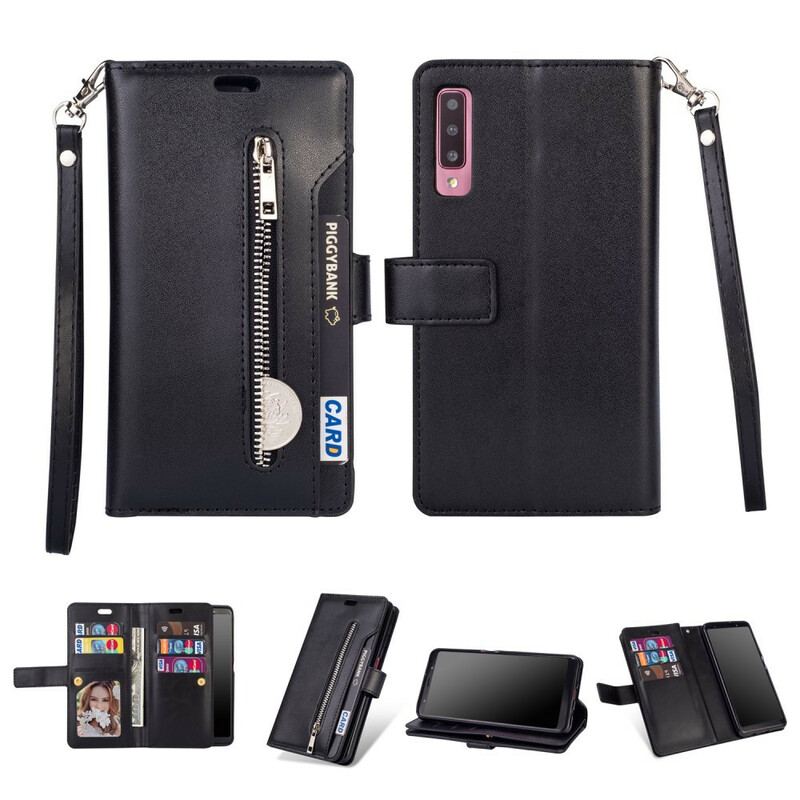 Capa Flip Para Samsung Galaxy A70 Bolsa Com Cordão