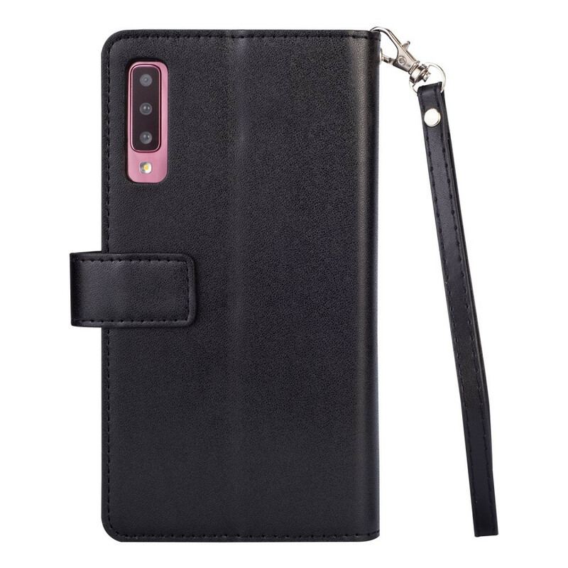 Capa Flip Para Samsung Galaxy A70 Bolsa Com Cordão