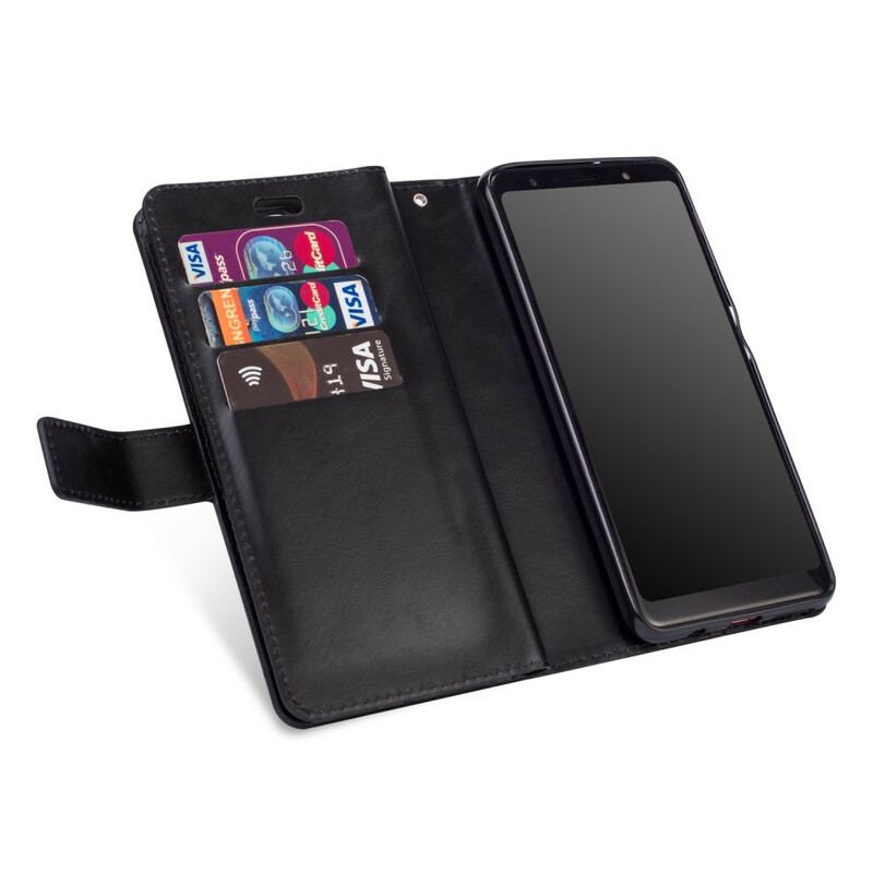 Capa Flip Para Samsung Galaxy A70 Bolsa Com Cordão