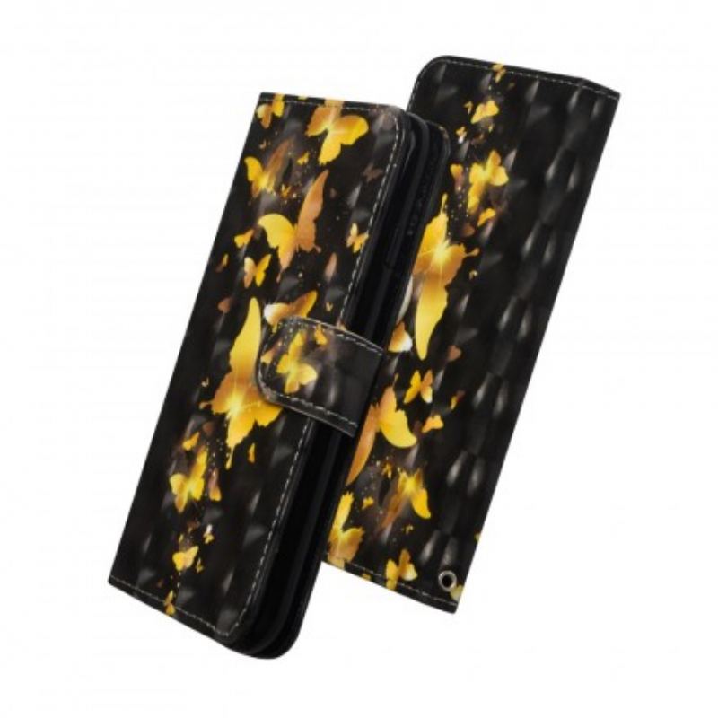 Capa Flip Para Samsung Galaxy A70 Borboletas Amarelas