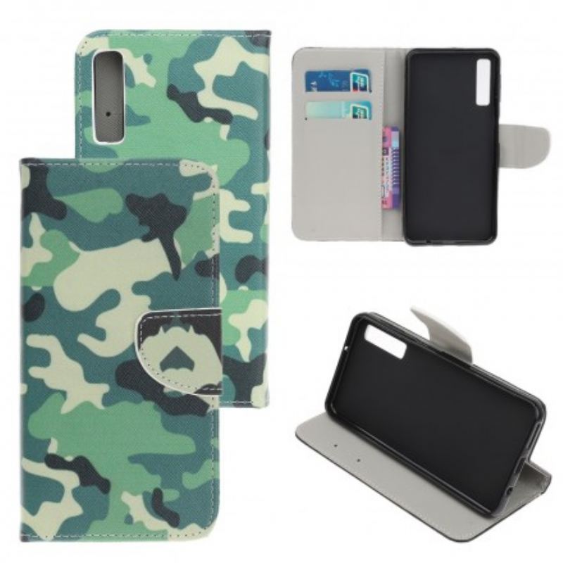 Capa Flip Para Samsung Galaxy A70 Camuflagem Militar