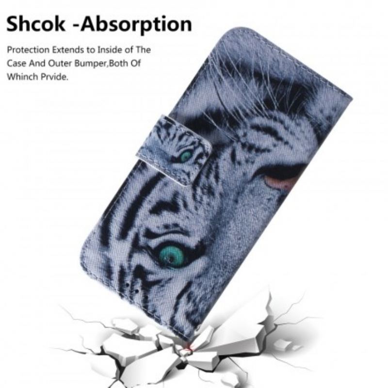 Capa Flip Para Samsung Galaxy A70 Cara De Tigre