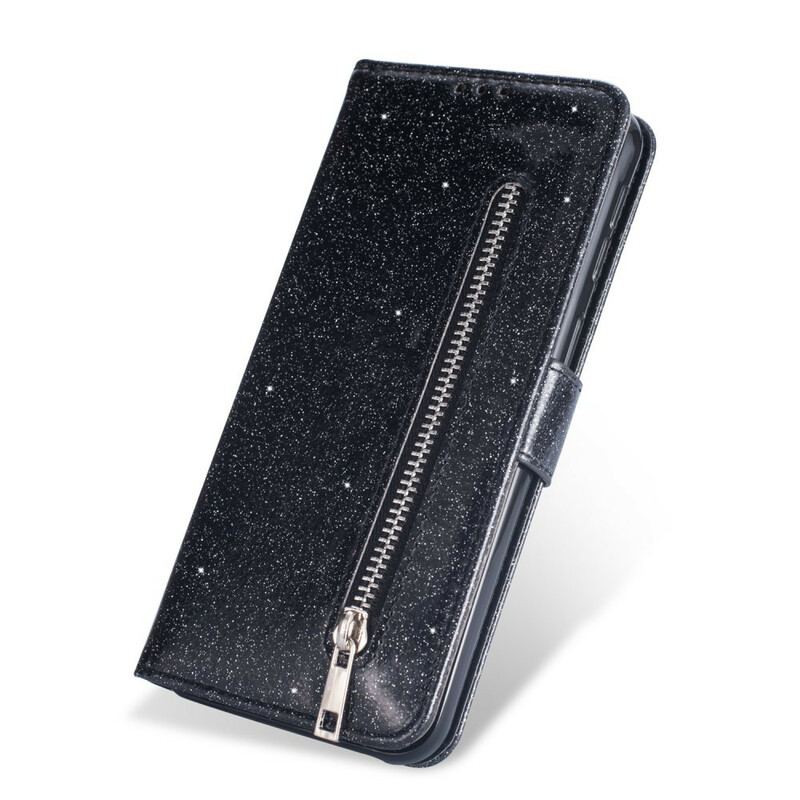 Capa Flip Para Samsung Galaxy A70 De Cordão Bolsa Glitter Com Alça