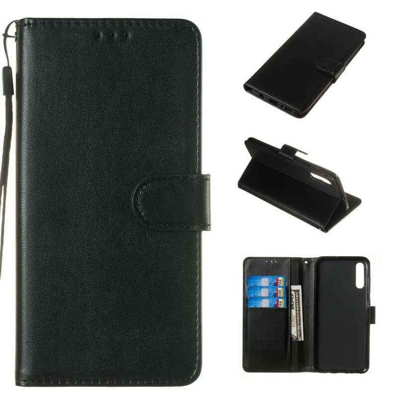 Capa Flip Para Samsung Galaxy A70 De Cordão Correia De Cor De Couro Sintético