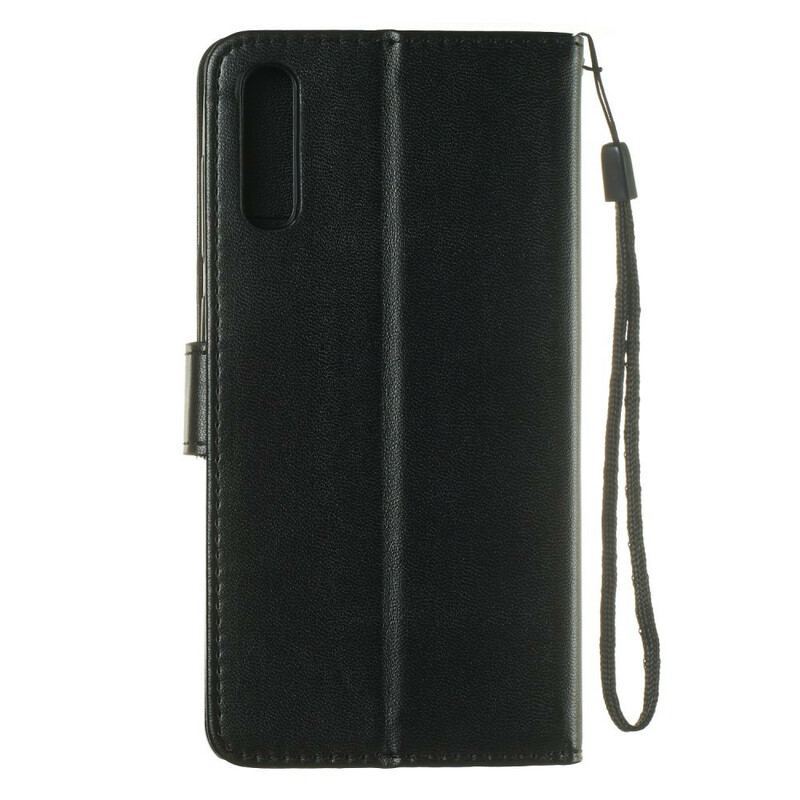 Capa Flip Para Samsung Galaxy A70 De Cordão Correia De Cor De Couro Sintético