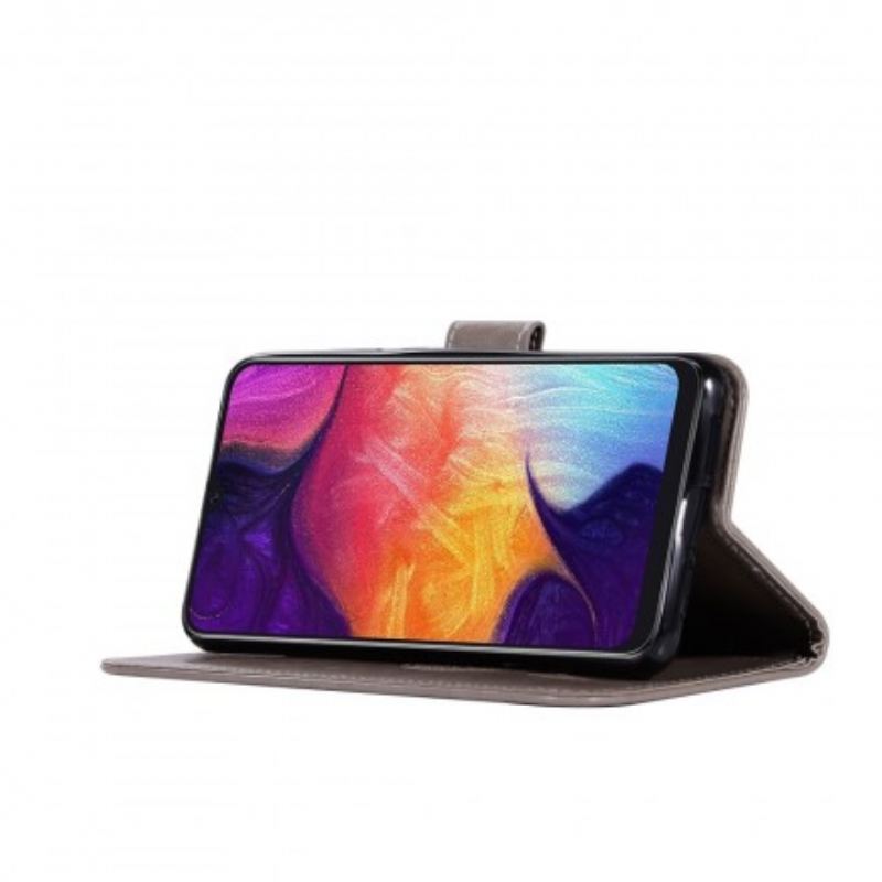 Capa Flip Para Samsung Galaxy A70 Coruja Apanhador De Sonhos Com Efeito De Couro