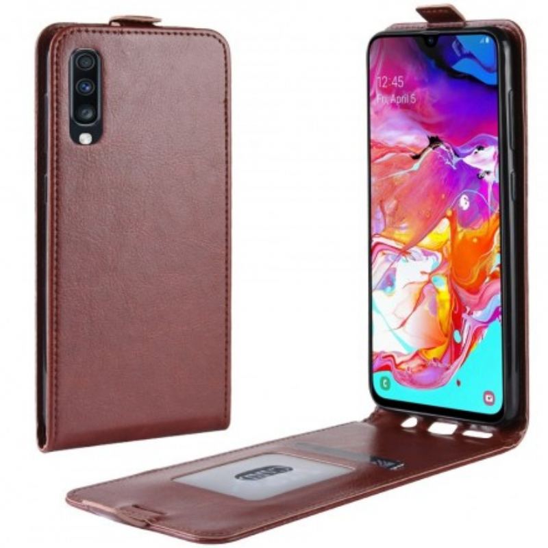 Capa Flip Para Samsung Galaxy A70 De Couro Efeito Couro Dobrável