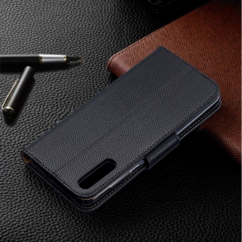 Capa Flip Para Samsung Galaxy A70 De Couro Lichia Rabat Oblíqua