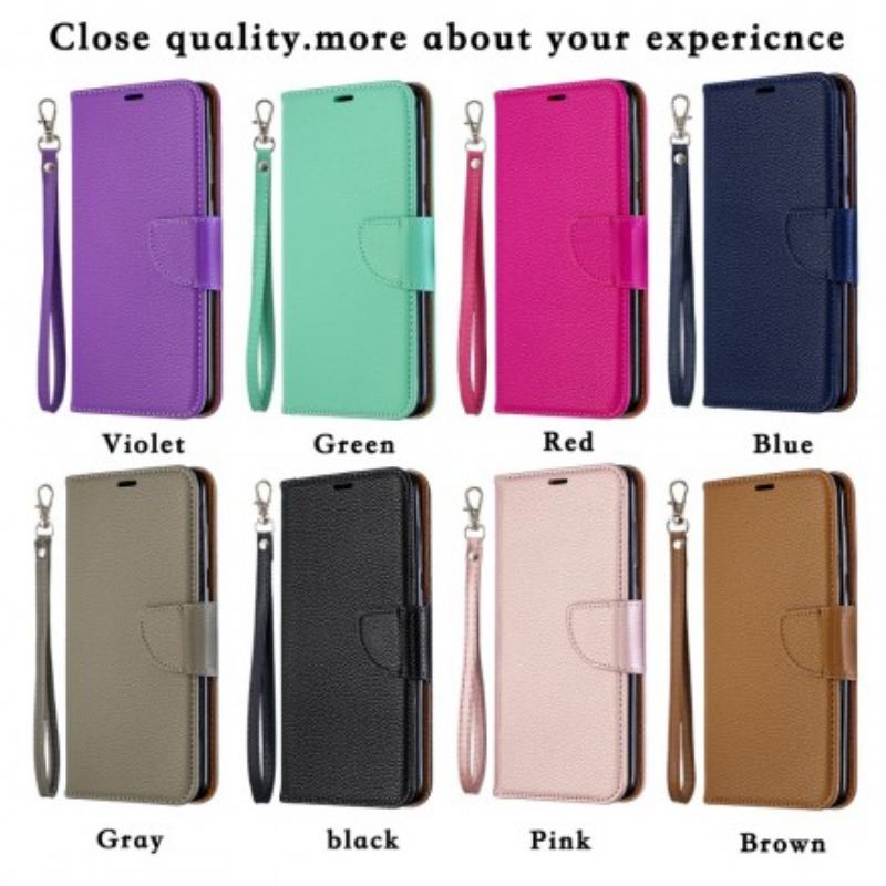 Capa Flip Para Samsung Galaxy A70 De Couro Lichia Rabat Oblíqua