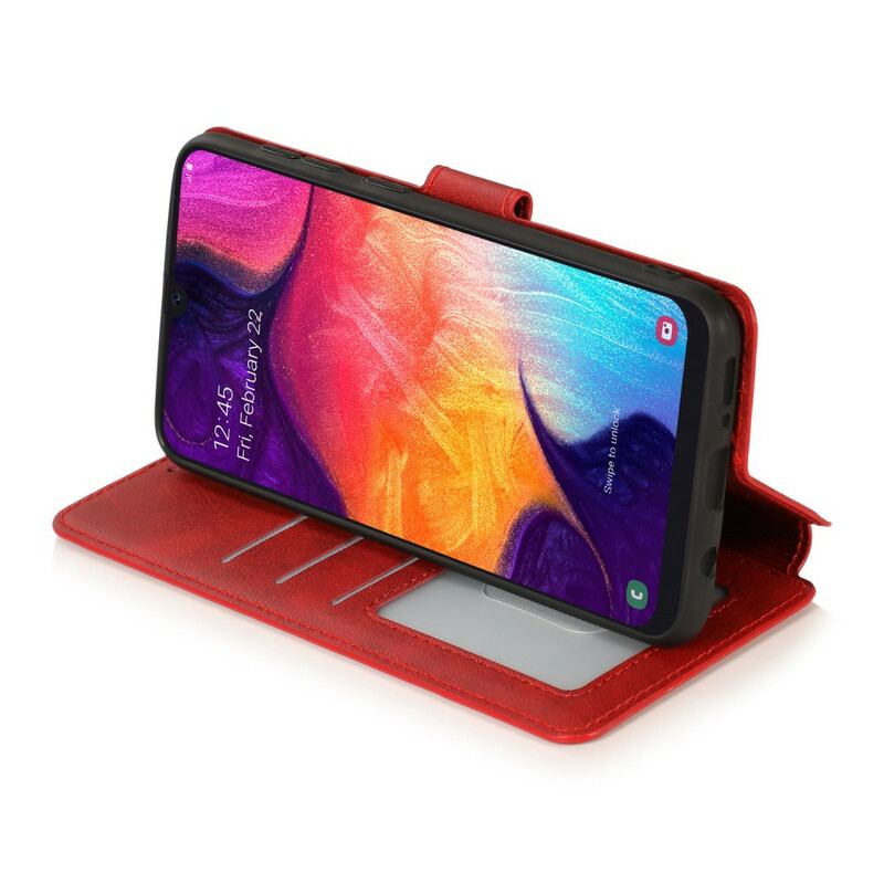 Capa Flip Para Samsung Galaxy A70 Efeito Couro Luxuoso