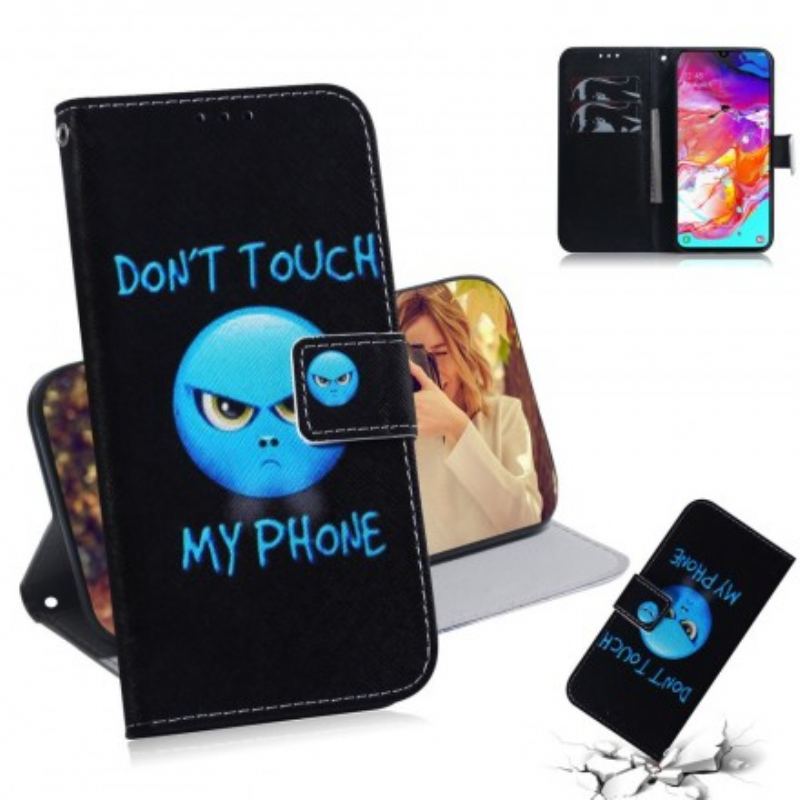 Capa Flip Para Samsung Galaxy A70 Emoji Telefone