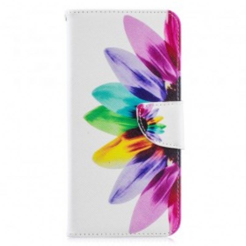 Capa Flip Para Samsung Galaxy A70 Flor Aquarela