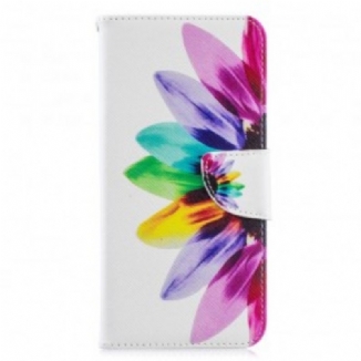 Capa Flip Para Samsung Galaxy A70 Flor Aquarela