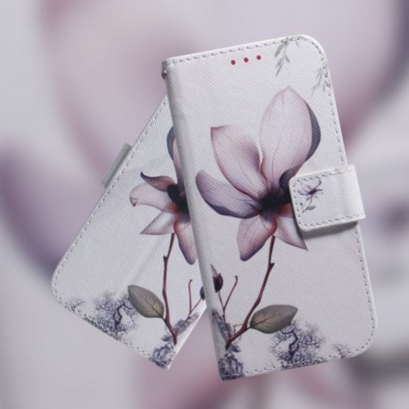 Capa Flip Para Samsung Galaxy A70 Flor Rosa Empoeirado