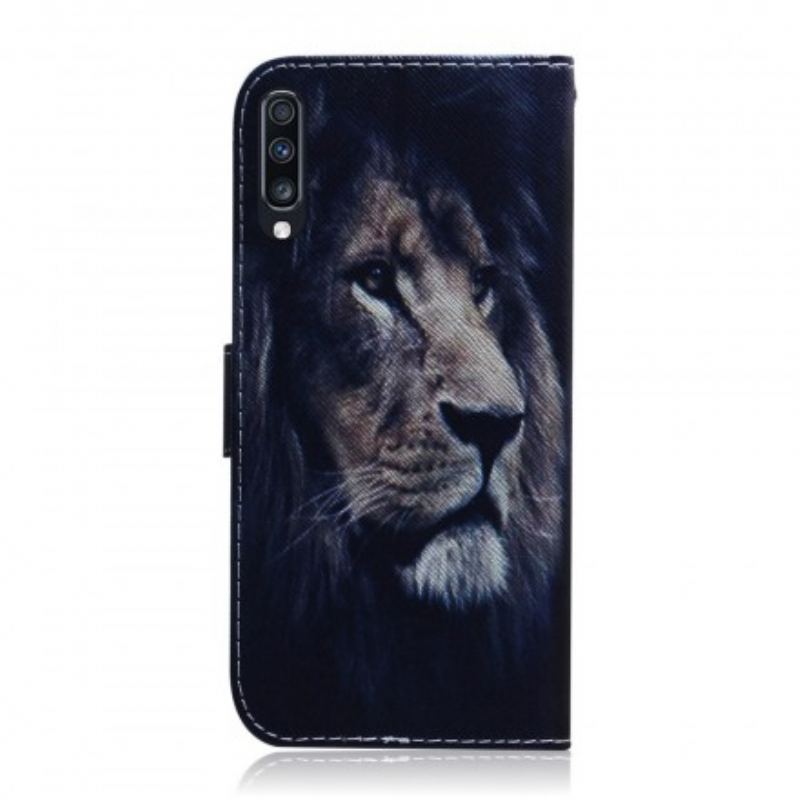 Capa Flip Para Samsung Galaxy A70 Leão Sonhador