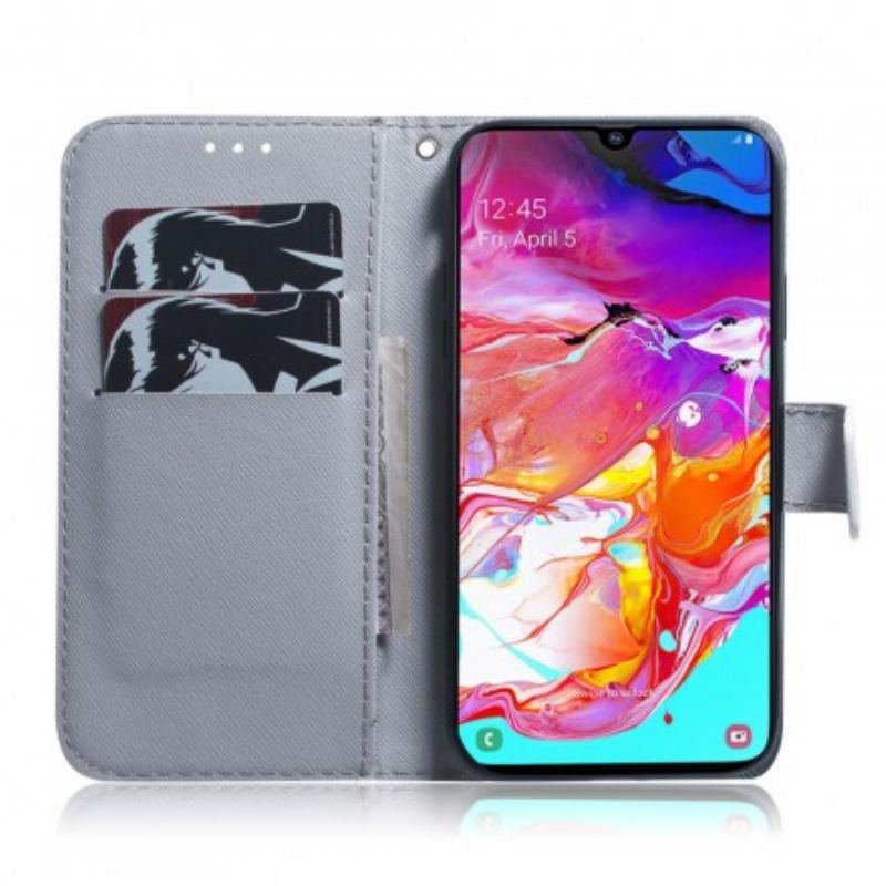 Capa Flip Para Samsung Galaxy A70 Leão Sonhador