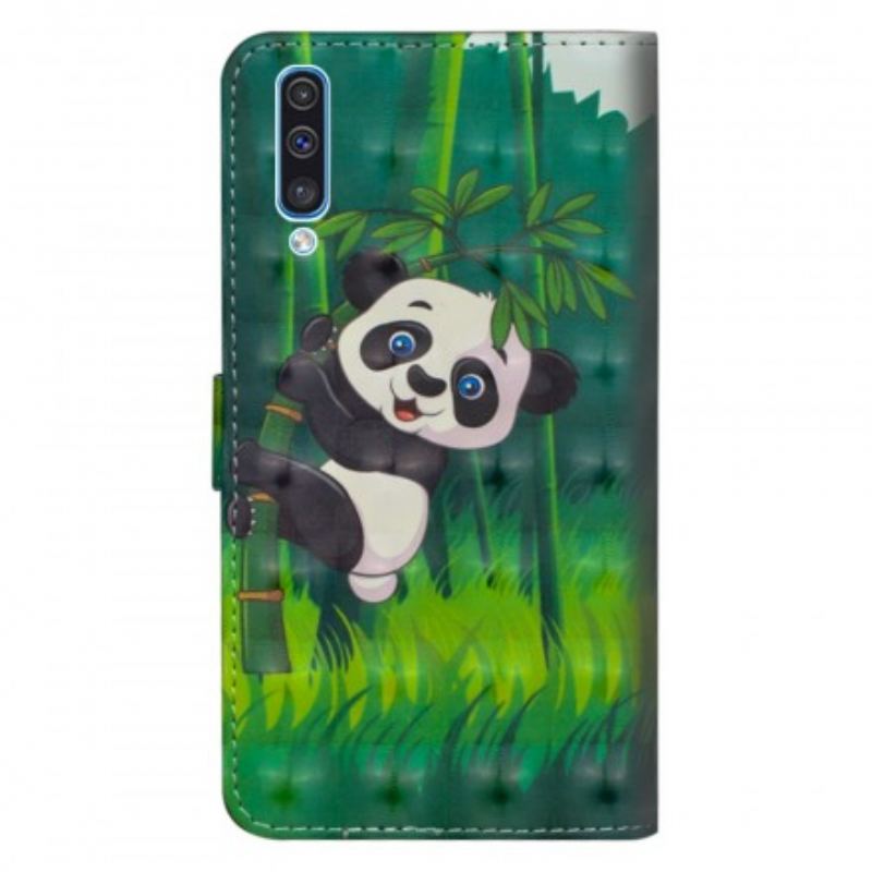 Capa Flip Para Samsung Galaxy A70 Panda E Bambu