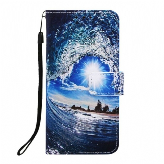 Capa Folio Para Samsung Galaxy A70 De Cordão Paisagem Lanyard Daydreams