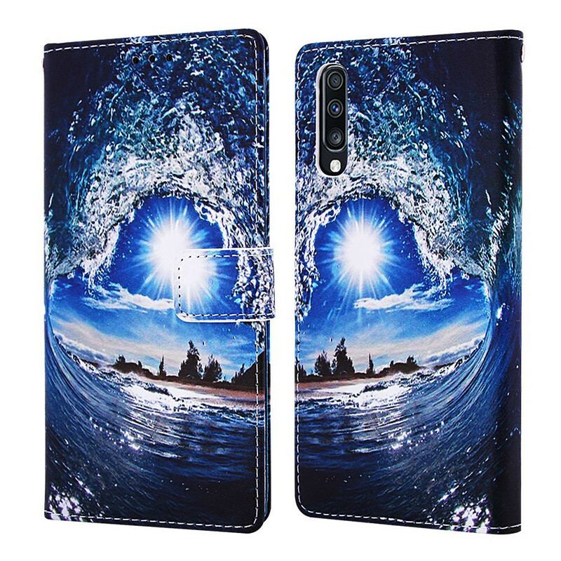 Capa Folio Para Samsung Galaxy A70 De Cordão Paisagem Lanyard Daydreams