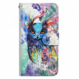 Capa Folio Para Samsung Galaxy A70 Pássaro Aquarela