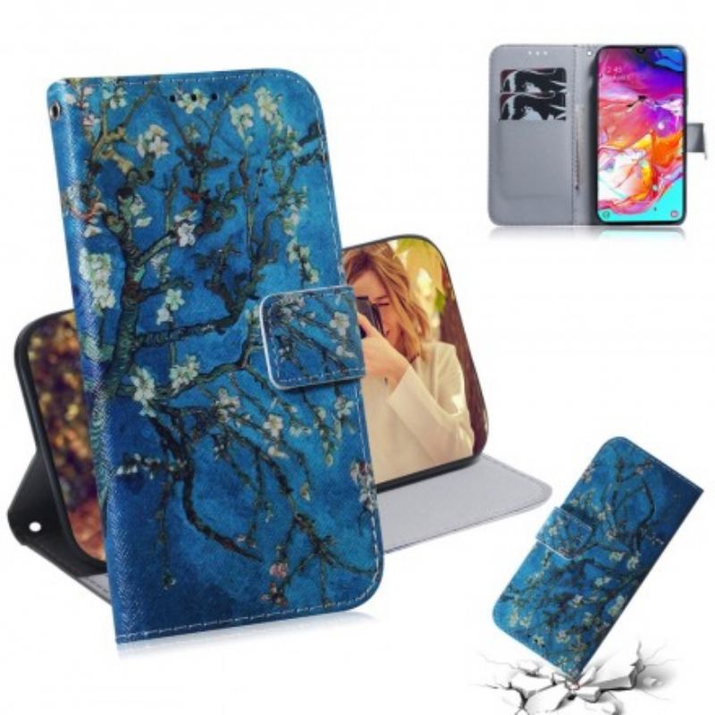 Capa Folio Para Samsung Galaxy A70 Ramo De Árvore Florido