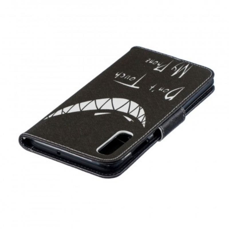 Capa Folio Para Samsung Galaxy A70 Telefone Do Diabo