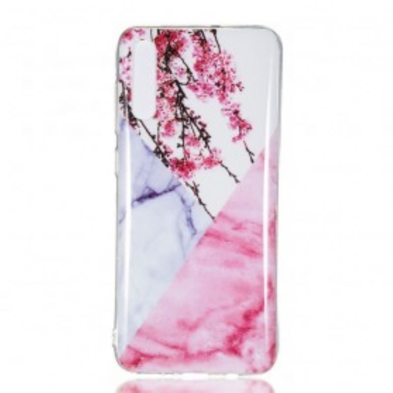 Capa Para Samsung Galaxy A70 Flor De Ameixa Marmorizada