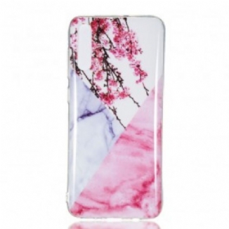 Capa Para Samsung Galaxy A70 Flor De Ameixa Marmorizada