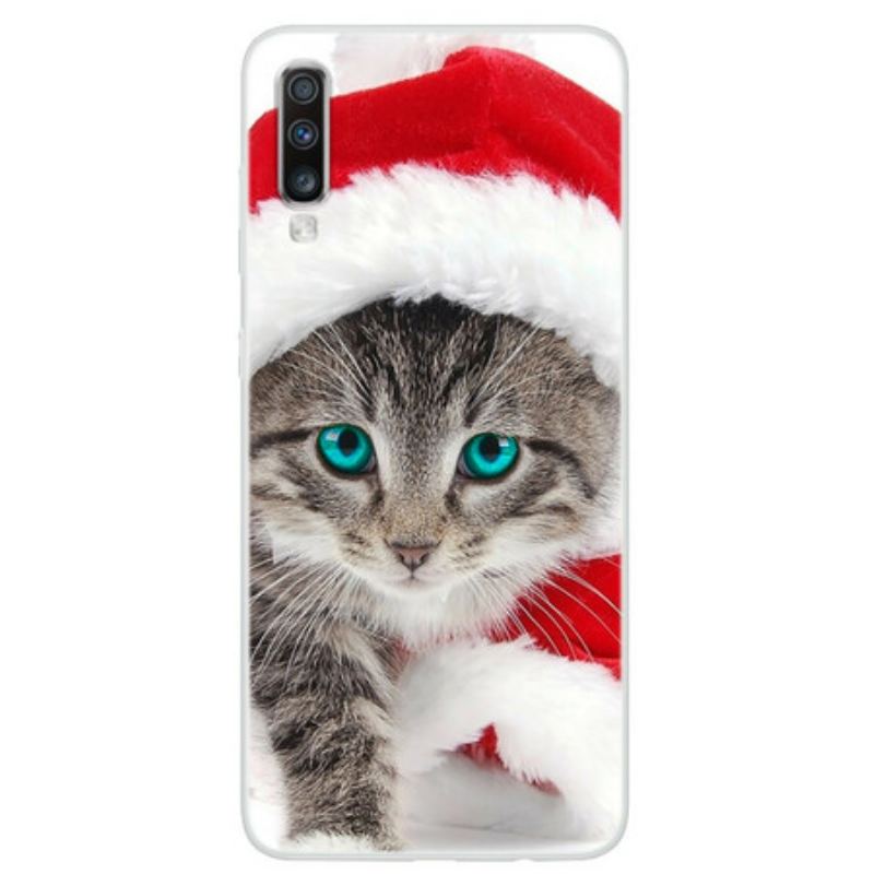 Capa Para Samsung Galaxy A70 Gato De Natal