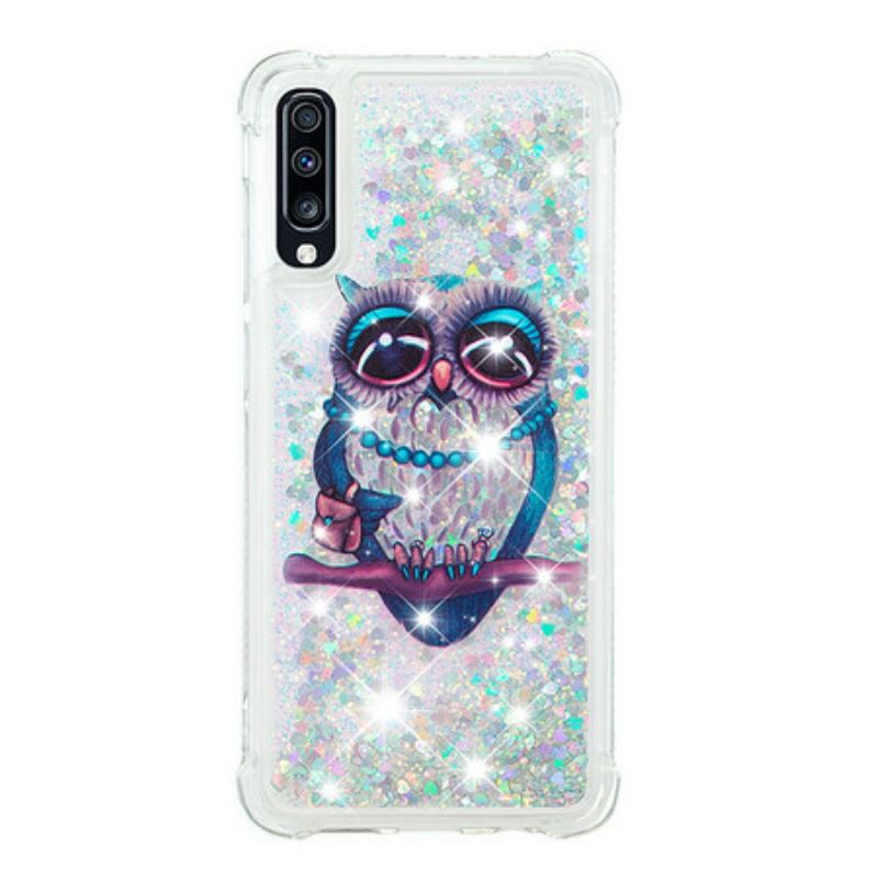 Capa Para Samsung Galaxy A70 Lantejoulas Miss Coruja