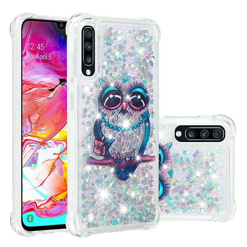 Capa Para Samsung Galaxy A70 Lantejoulas Miss Coruja