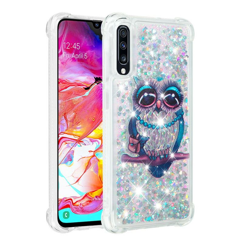 Capa Para Samsung Galaxy A70 Lantejoulas Miss Coruja