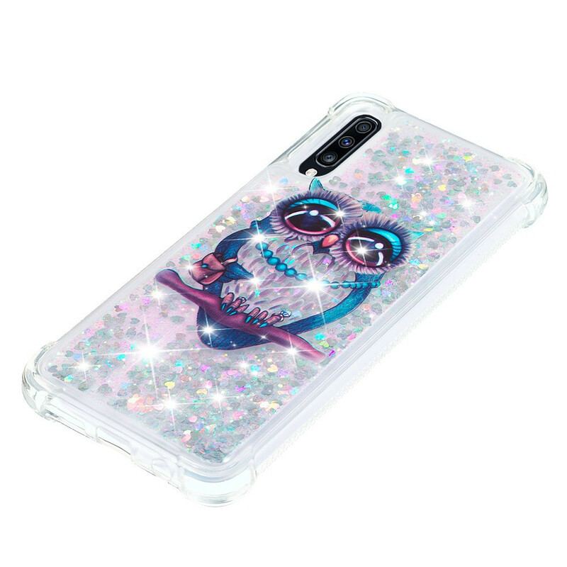 Capa Para Samsung Galaxy A70 Lantejoulas Miss Coruja