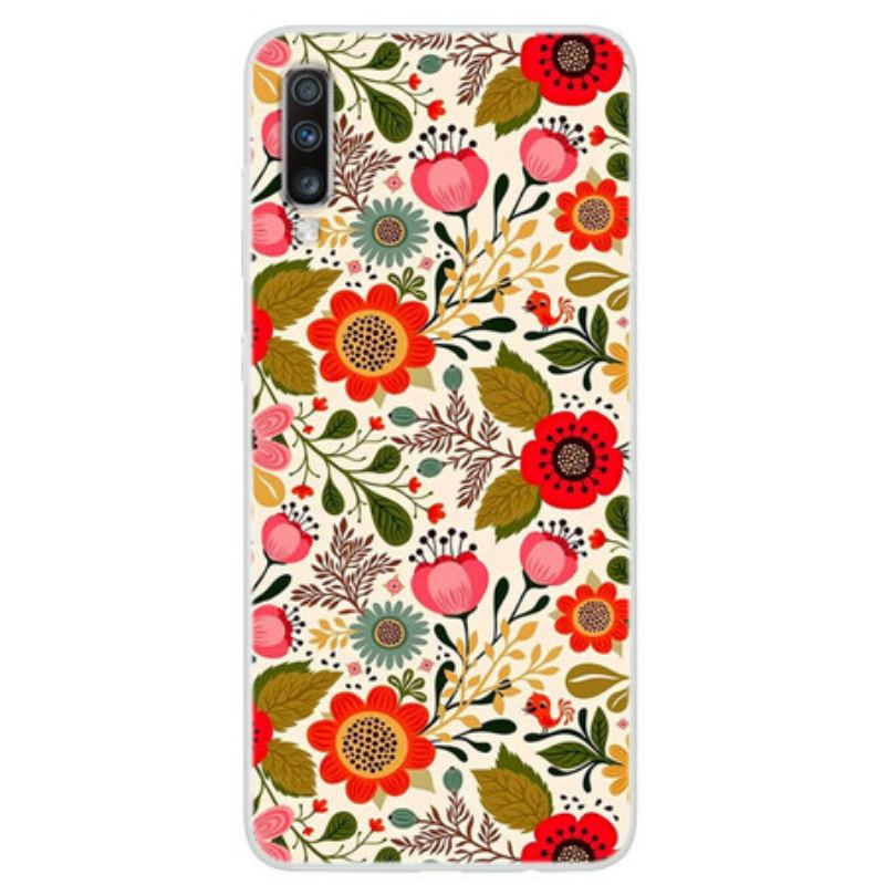 Capa Para Samsung Galaxy A70 Tapeçaria Floral