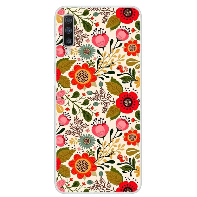 Capa Para Samsung Galaxy A70 Tapeçaria Floral